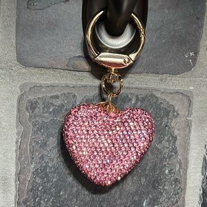 NWT Pink Heart purse charm/keychain the crystals sparkle in the light